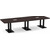 12' Classic Boat Shape Conference Table with Palmer Base - Espresso Top, Black Base