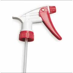 8-1/8" TRIGGER SPRAYER, RED/WHITE PLASTIC FOR SPRAY BOTTLE 24/CS