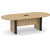 8' Classic Racetrack Conference Table with Accent Base - Aspen Top, Black Base