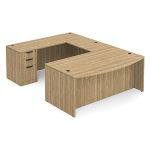 CLAUD2002 Executive Bowfront 71" x 112" Desk- Aspen