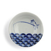 Bowl Blue & White Cat Fishing 5.25"