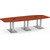 10' Classic Boat Shape Conference Table with Palmer Base - Cherry Top, Silver Brushed Base
