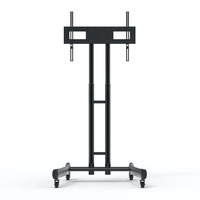 Luxor FP1000 Adjustable-Height Rolling TV Stand for 32" to 70" Screens, Black