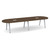 12' Signature Racetrack Conference Table with Metal VA Legs - Modern Walnut Top, Silver Base