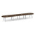 20' Signature Racetrack Conference Table with Metal VA Legs - Modern Walnut Top, Silver Base