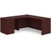 CLALD1005L- Left-Handed Classic L-Shape Workstation 66" W x 24" D with 42" Return and Box/Box/File Pedestal- Mahogany