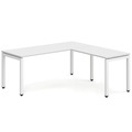Elements L-Shape Desk 66" x 60" x 30"D - White with White Legs