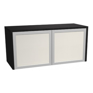 CLAHU4002 - Wall Mounted Hutch w/Silver Glass Doors - Coastal Gray