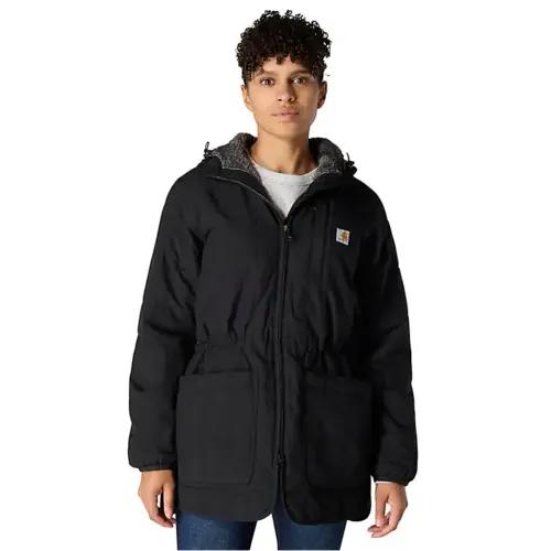 30% OFF - CARHARTT 106465 - Women's Rockford Loose Fit Lightweight Insulated Hooded Coat - 4 Extreme Warmth Rating - Black