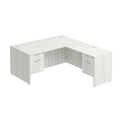 Classic L-Shape Desk 72" x 66" with 2 Box/File Pedestals - Silver Birch