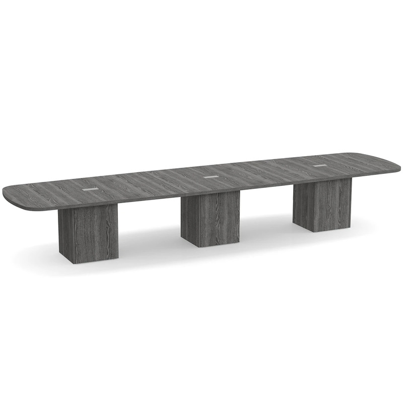Arena Conference Table 16 Ft with Cube Base - Newport Grey