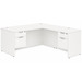 CLALD2043- Classic L-Shape Desk 71" W x 30" D with 42" Return and 2 Box/File Pedestals- White