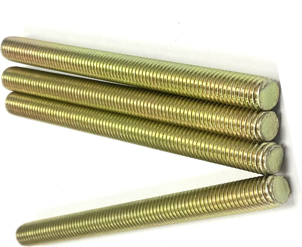 1 1/2" - 6 X 36" FULLY THREADED STRAIGHT ROD SAE J429 GR 8 ZINC TRIVALENT YELLOW