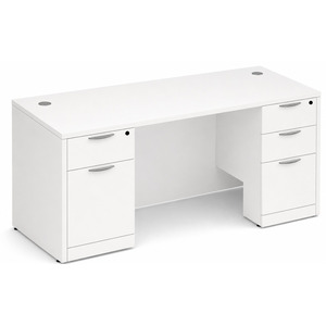 CLASD1026- Classic Desk 60" W x 30" D with Two Full Pedestals- White