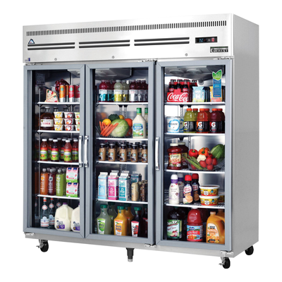 Everest ESGR3A Reach-In Refrigerator 3 Glass Doors, 115v, NSF - 71 cu. ft.