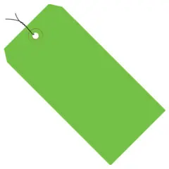 6-1/4 X 3-1/8 GREEN 13 PT. SHIPPING TAG PRE-WIRED 1000/CS  G11083D
