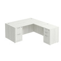 Classic L-Shape Desk 77" x 66" with 2 Full Pedestals - Silver Birch