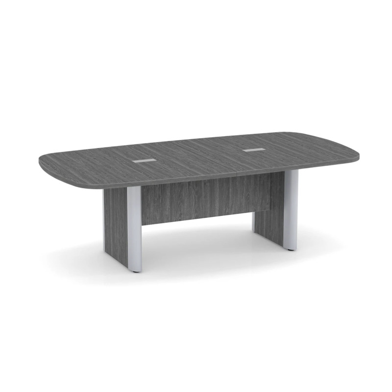 Classic Plus Arena 8 Ft Conference Table - Newport Grey with Silver Metal Accents