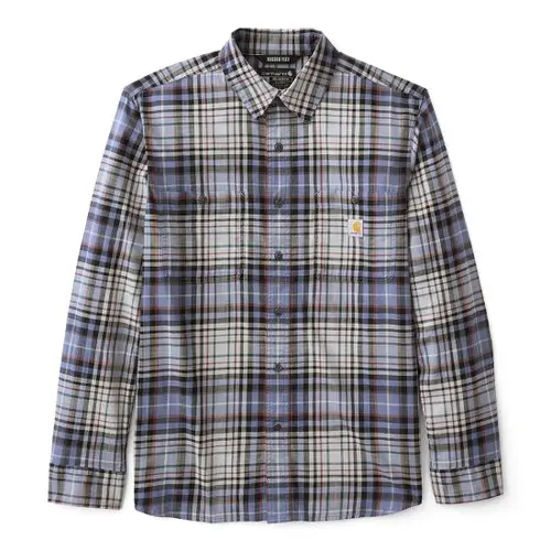 30% OFF - CARHARTT 107014 - Rugged Flex™ Relaxed Fit Lightweight Long-Sleeve Plaid Shirt - Faded Navy