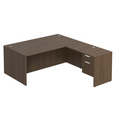 Classic L-Shape Desk 78" x 71" with Box/File Pedestal - Modern Walnut