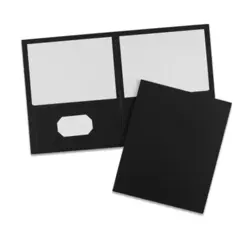 AVE47988 AVERY BLACK TWO POCKET FOLDER 40 SHEET CAPACITY 25/BX