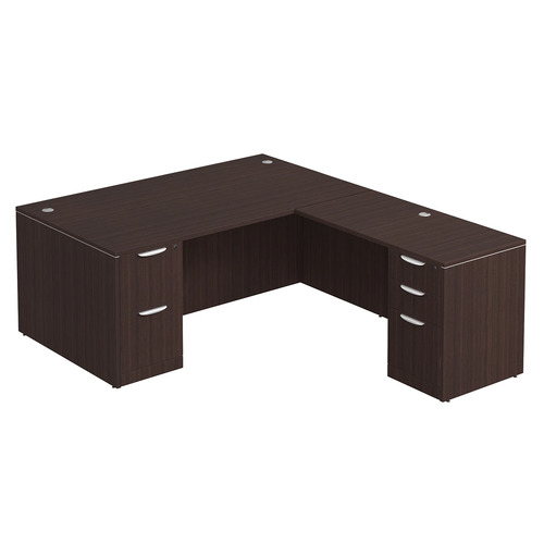 Classic L-Shape Desk 83" X 71" with 2 Full Pedestals - Espresso
