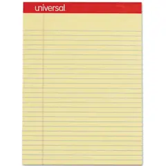 8.5 X 11" WIDE RULE WRITING PAD, YELLOW, 12/PK     UNV10630