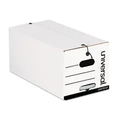 STRING AND BUTTON FILE BOXES, LETTER SIZE, WHITE 12/CS   UNV75121