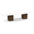 12' Classic Boat Shape Conference Table with Cube Base - White Top, Modern Walnut Base