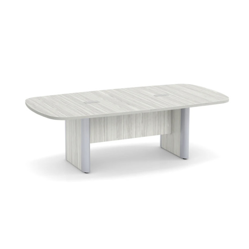 Classic Plus Arena 8 Ft Conference Table - Silver Birch with Silver Metal Accents