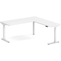 Enhance Electric Height-Adjustable L-Shape Desk 72" X 72" - White with White Base