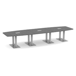 14ft Boat Shape, Palmer base Conference Table: NEWPORT GRAY 