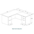 Classic L-Shape Desk 72" x 66" with 2 Full Pedestals - Newport Grey