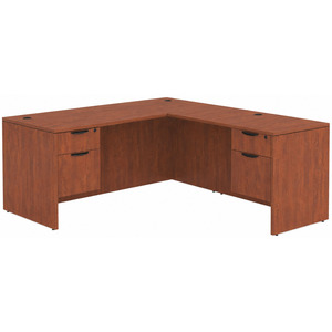 CLALD2035- Classic L-Shape Desk 60" W x 30" D with 42" Return and 2 Box/File Pedestals- Cherry