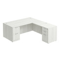 Classic L-Shape Desk 77" x 71" with 2 Full Pedestals - Silver Birch