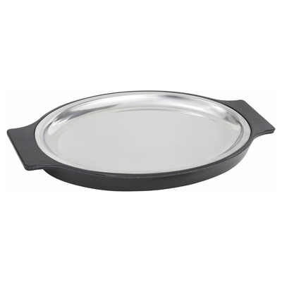 Winco SIZ-11ST Includes: 11" Stainless Steel Oval Oven Safe Plat