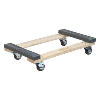 Dolly - 30" x 18" Deck - 1400 lb Capacity - Wood - Rubber Ends