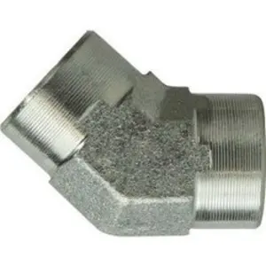 45-deg Pipe Elbow, 1/8-in Female NPTF x 1/8-in Female NPTF, Steel