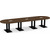  14' Classic Racetrack Conference Table with Palmer Base - Modern Walnut Top, Black Base
