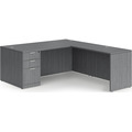 Classic L-Shape Desk 78" x 71" with Box/Box/File Pedestal - Newport Grey
