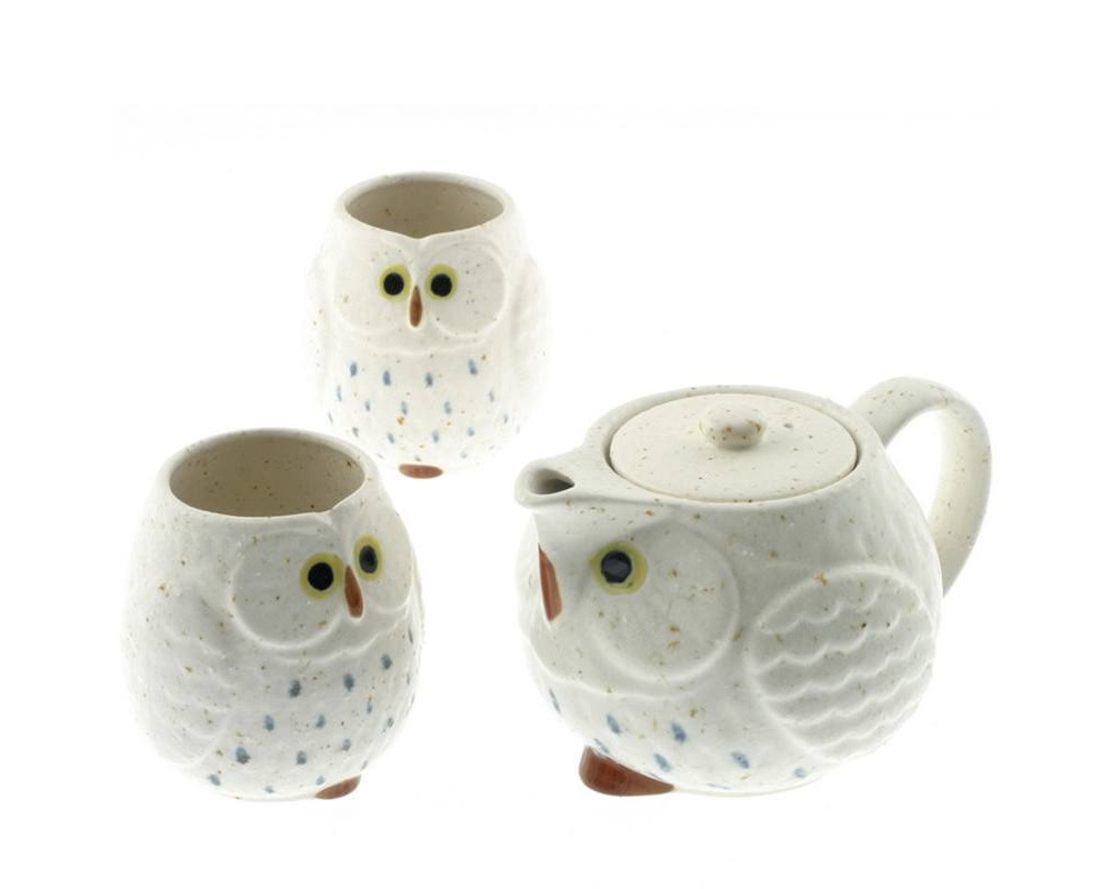 Tea Set Owl White