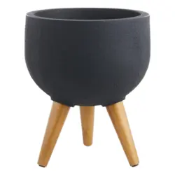 Japi Rustic Round Planter With Stand