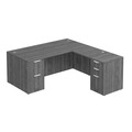 Classic L-Shape Desk 72" x 71" with 2 Full Pedestals - Newport Grey