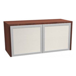 CLAHU4002 - Wall Mounted Hutch w/Silver Glass Doors - Cherry
