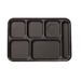 Cook's 630-400A-BLACK 6-Compartment ABS Cafeteria Tray