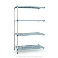 MetroMax Q MQ-215474G-A-4 4-Shelf Plastic Industrial Shelving Add-On Unit, 21" x