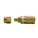 Automotive 6-Ball Brass Coupler (1/4" Body, 1/4" Reusable Push On Barb) Bulk Packed