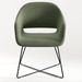 CHK68081GRN0707 - SARON GUEST CHAIR - Green with sled X-base