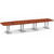  16' Classic Boat Shape Conference Table with Palmer Base - Cherry Top, Silver Brushed Base