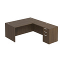 Classic L-Shape Desk 77" x 66" with Box/Box/File Pedestal - Modern Walnut